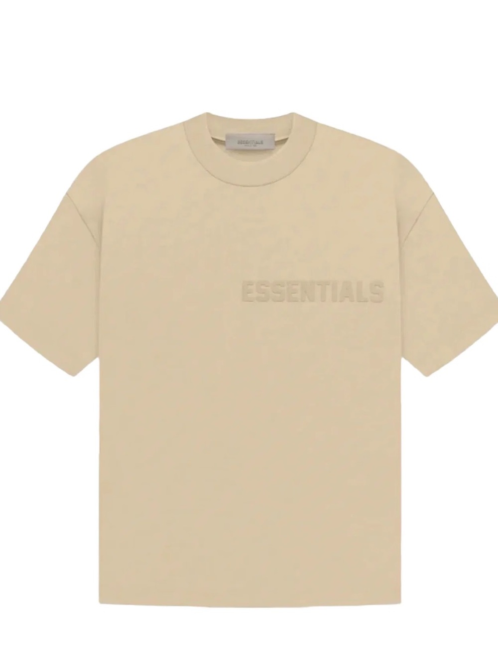 Fear of God Essentials Men’s Logo Tee in Tan
